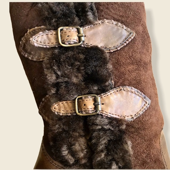 RARE Frye Ella Shearling Sheepskin FoldOver Boot - Picture 4 of 16